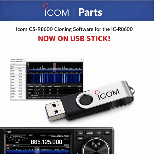 "Icom CS‑R8600 Cloning Software USB stick with logo"