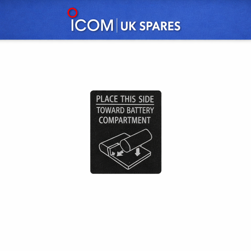 Icom IC‑R20 Rear Blanking Cover Sticker – Battery Compartment Label Genuine Icom UK Part