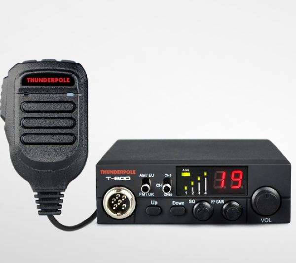 Thunderpole T‑800 CB radio with microphone attached