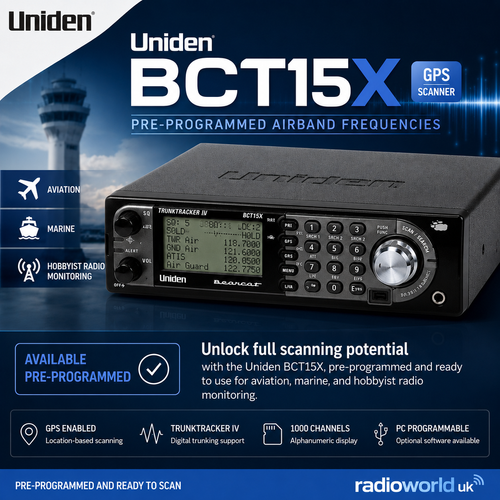 Uniden BCT15X GPS Scanner Pre-Programmed Airband Radioworld UK