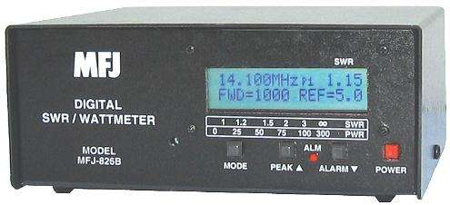 Mfj-826b - high-accuracy digital swr, watt meter, 1.8-60 mhz.