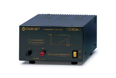 Microset pt-110a 10 amp 13.8v power supply - overload protection and short circuit also permanent and lpv special protection