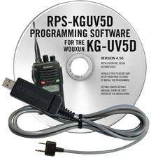 Wouxun KG-UV5D programming software and USB-K4Y cable.