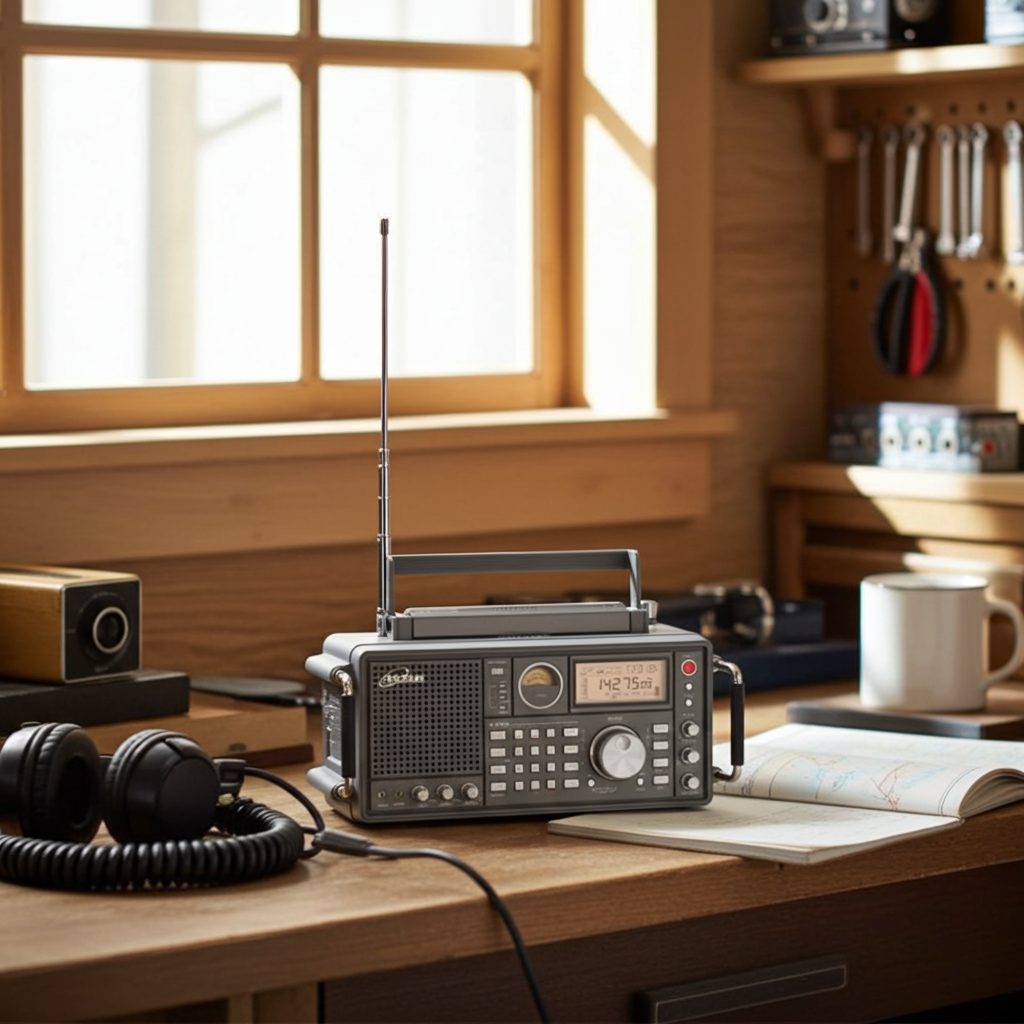 Tecsun S-2200X desktop shortwave receiver tuned to 118–137 MHz Airband – Radioworld UK