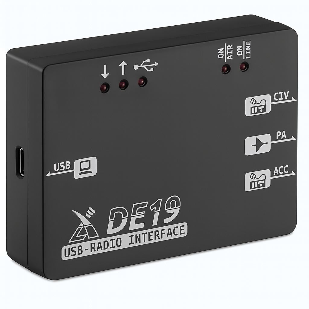 Xiegu DE-19 USB-Radio Interface – compact expansion adapter for G90, G106, X5105 transceivers