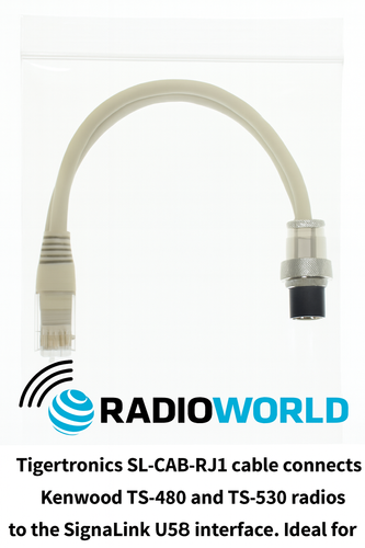 Tigertronics SL-CAB-RJ1 cable for Kenwood TS-480 and TS-590 – RJ-12 to 6-pin circular connector for SignaLink USB interface