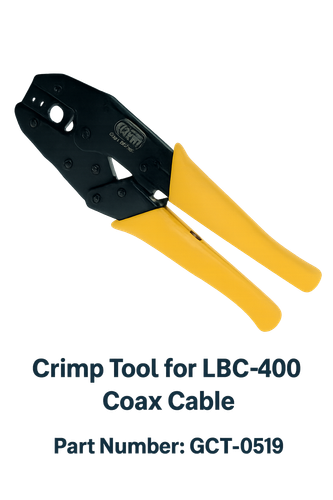 GCT‑0519 crimp tool for LBC‑400 coax cable