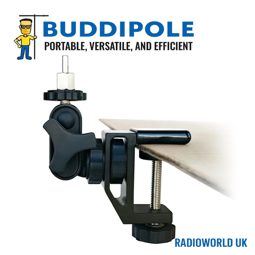 Buddipole vertical antenna clamp mount with adjustable knobs – Radioworld UK