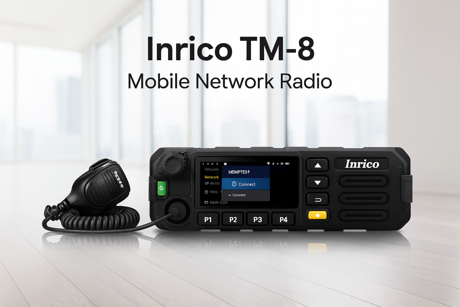 Inrico TM-8 mobile network radio with touchscreen and PTT interface – Radioworld UK