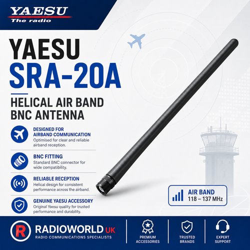 Yaesu SRA‑20A Helical Airband BNC Antenna