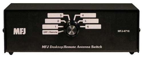 Mfj-4716, 6-position desk antenna switch 1.8 - 150mhz.