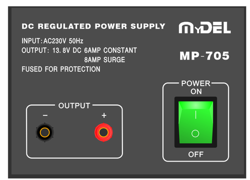 Mydel mp-705 linear power supply - 6 amps with 8 amps peak,