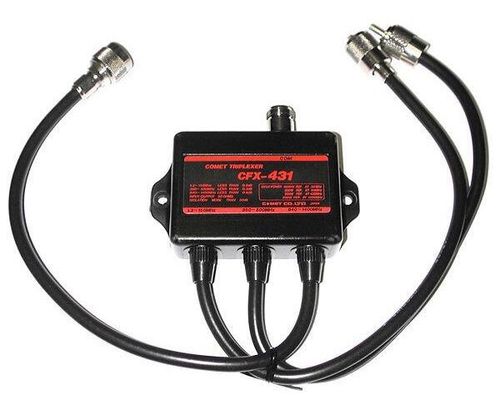 Comet CFX-431B triplexer with PL259 and N-Type connectors, Radioworld UK branded