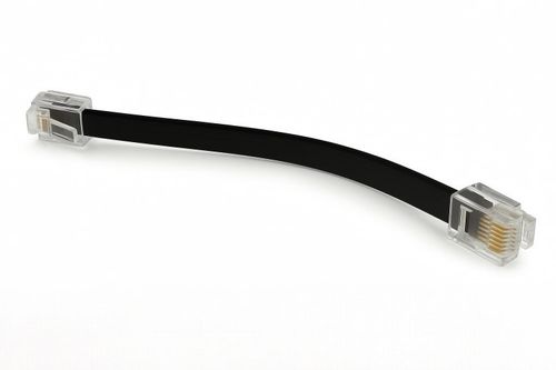 "Yaesu T9101530A 150mm short control panel cable for FT-857 and FT-857D – flat black CT cable with 6P-6P RJ connectors"