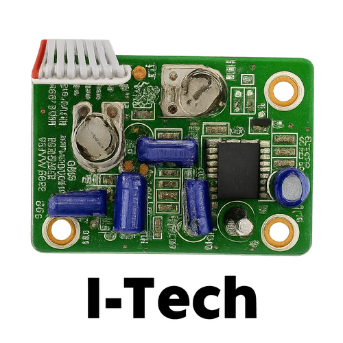 I-Tech CB radio circuit board with capacitors, potentiometers, and ribbon cable for clear communication