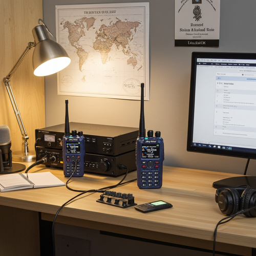 Ham radio shack with VHF UHF transceivers and equipment – Radioworld UK