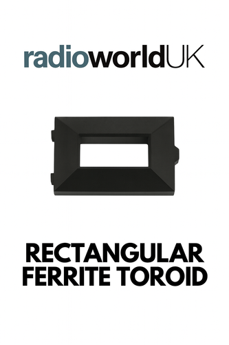 Radioworld UK image of ferrite toroid used for noise filtering and interference reduction