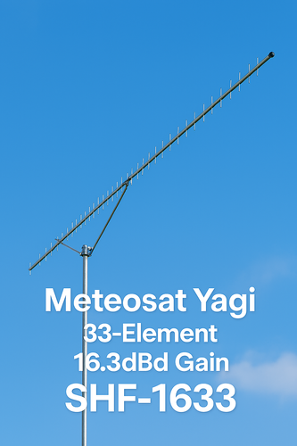 Radioworld UK SHF‑1633 Meteosat Yagi Antenna – 33‑Element 16.3 dBd Gain for 1690–1700 MHz