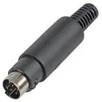 Mini DIN plug 8-pin solder-terminated connector