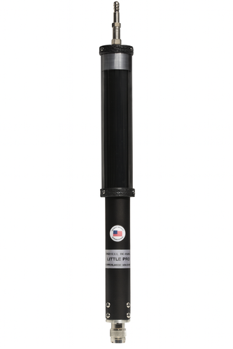 Tarheel Little PRO compact HF antenna with whip and coil on white background