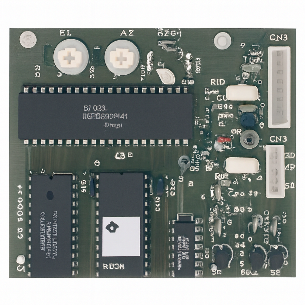 Yaesu YA‑B803‑001 circuit board with integrated circuits, rotary encoders, and labeled connectors