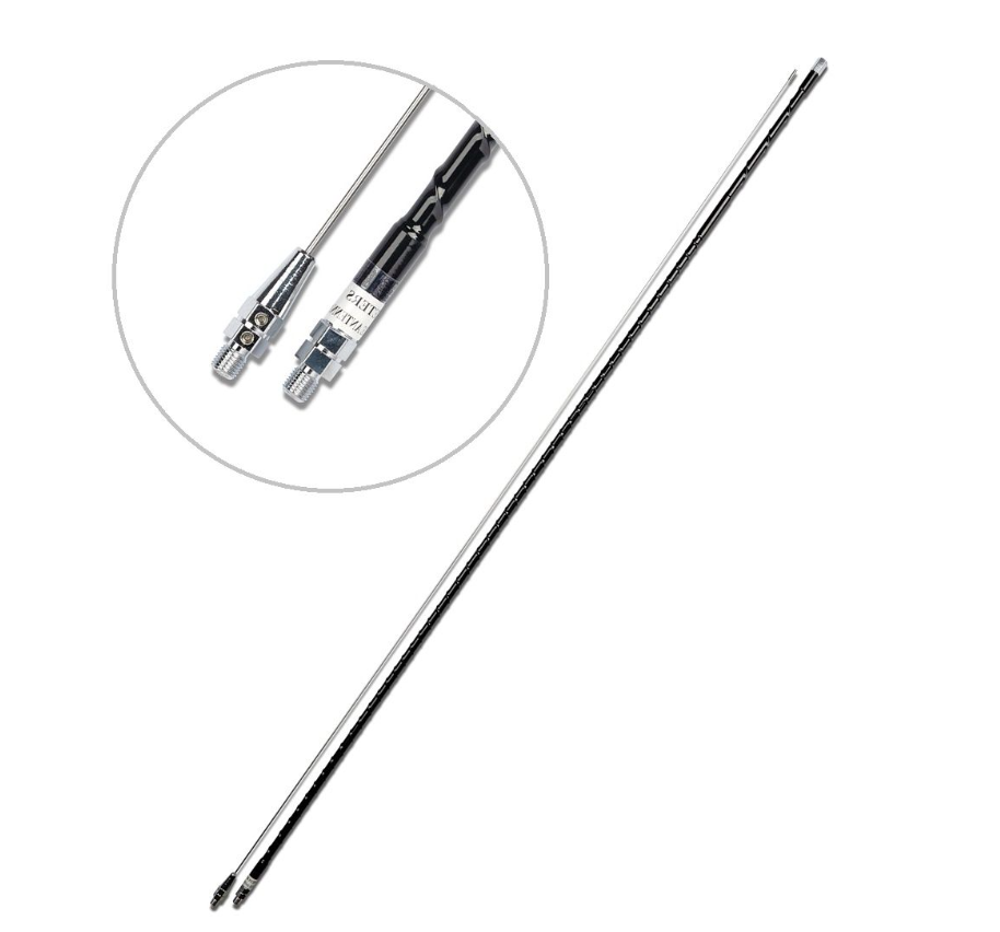 Pro‑Am 10 m single band HF mobile antenna – black fibreglass helical design with chrome base – Radioworld UK