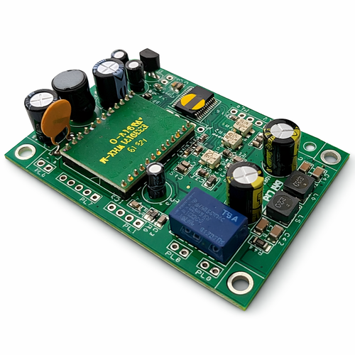 bhi NEDSP1962-PCB DSP noise cancelling retrofit module top view showing integrated circuit and connectors