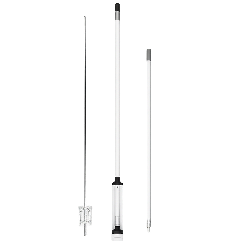 GPA-80F fibreglass HF vertical antenna with radials for 80–6m bands