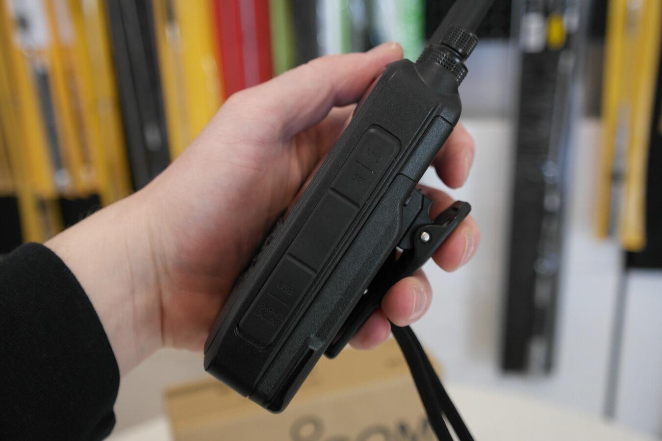 Icom ID-52E Plus side view with buttons and ports