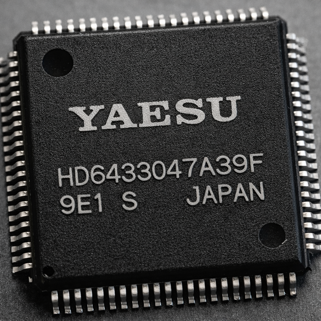 Yaesu HD6433047A39F CPU microchip for FT‑847 transceiver – close‑up view