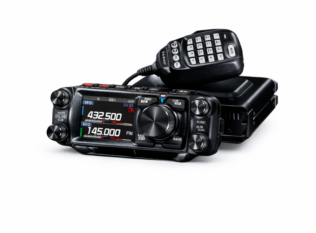 Yaesu UK dual-band radio transceiver with £70 manufacturer cashback banner — ends 30 June 2026, Radioworld UK style, white background