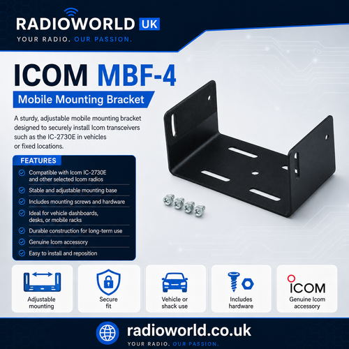 Icom MBF‑4 mobile mounting bracket for IC‑2730E adjustable radio mount Radioworld UK