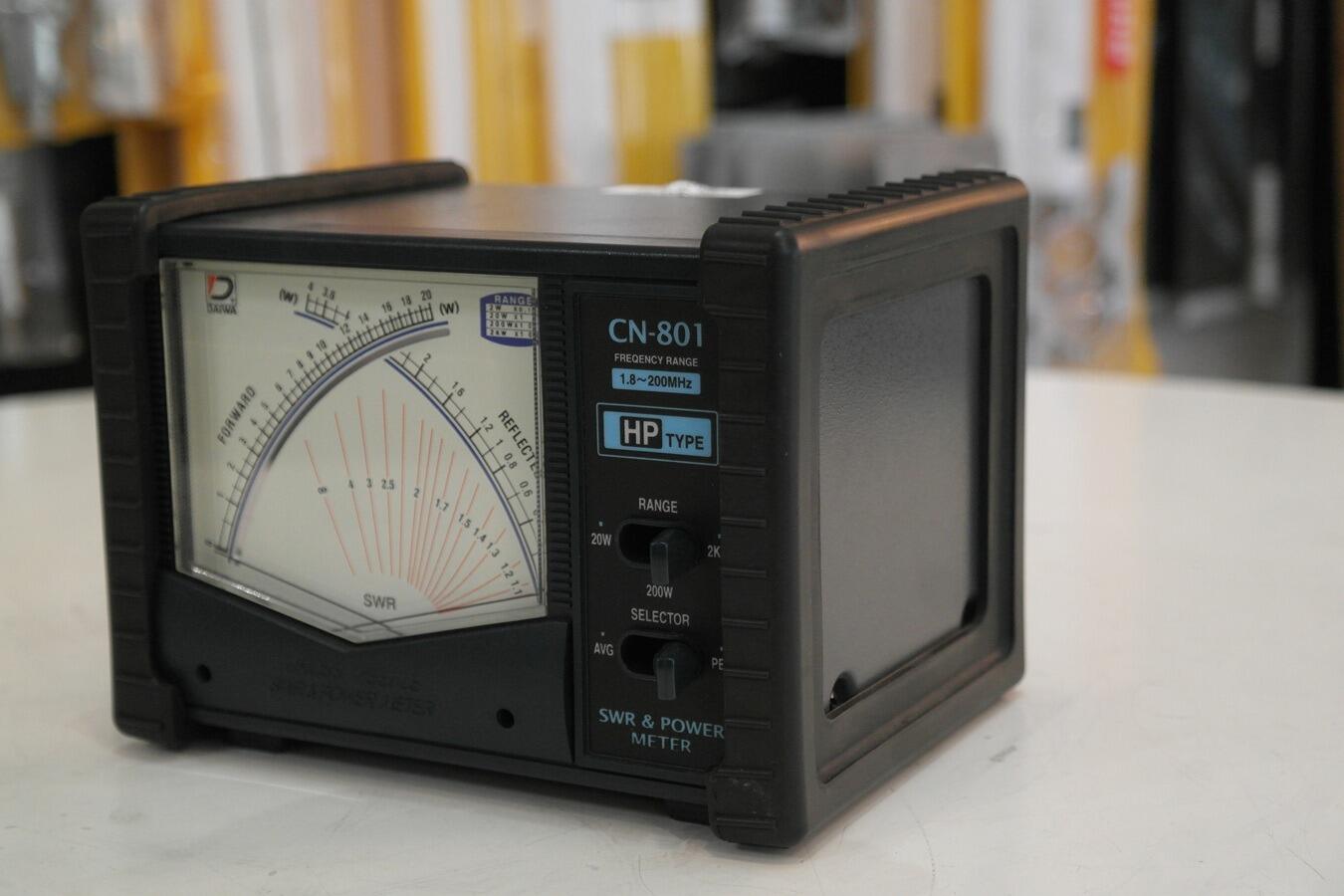 Daiwa CN-801HP SWR and RF power meter front view