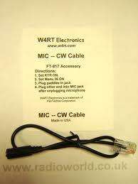W4rt ft-817(nd) mic-to-cw cable connect  key via microphone plug