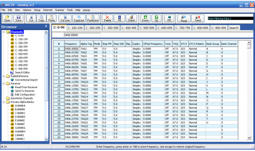 Butel software ARC20 PC programming software is designed for the Icom IC-R20 type radio.