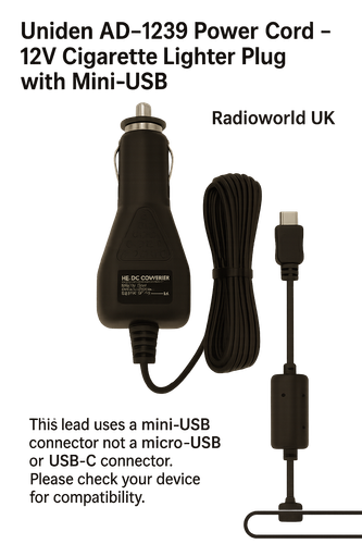 “Mini‑USB 12V adapter for Uniden handheld radios – Radioworld UK”