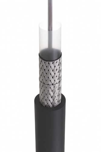 RG223/U 50 Ohm Coaxial Cable with black PVC jacket, double silver‑plated copper braid and solid PE insulation