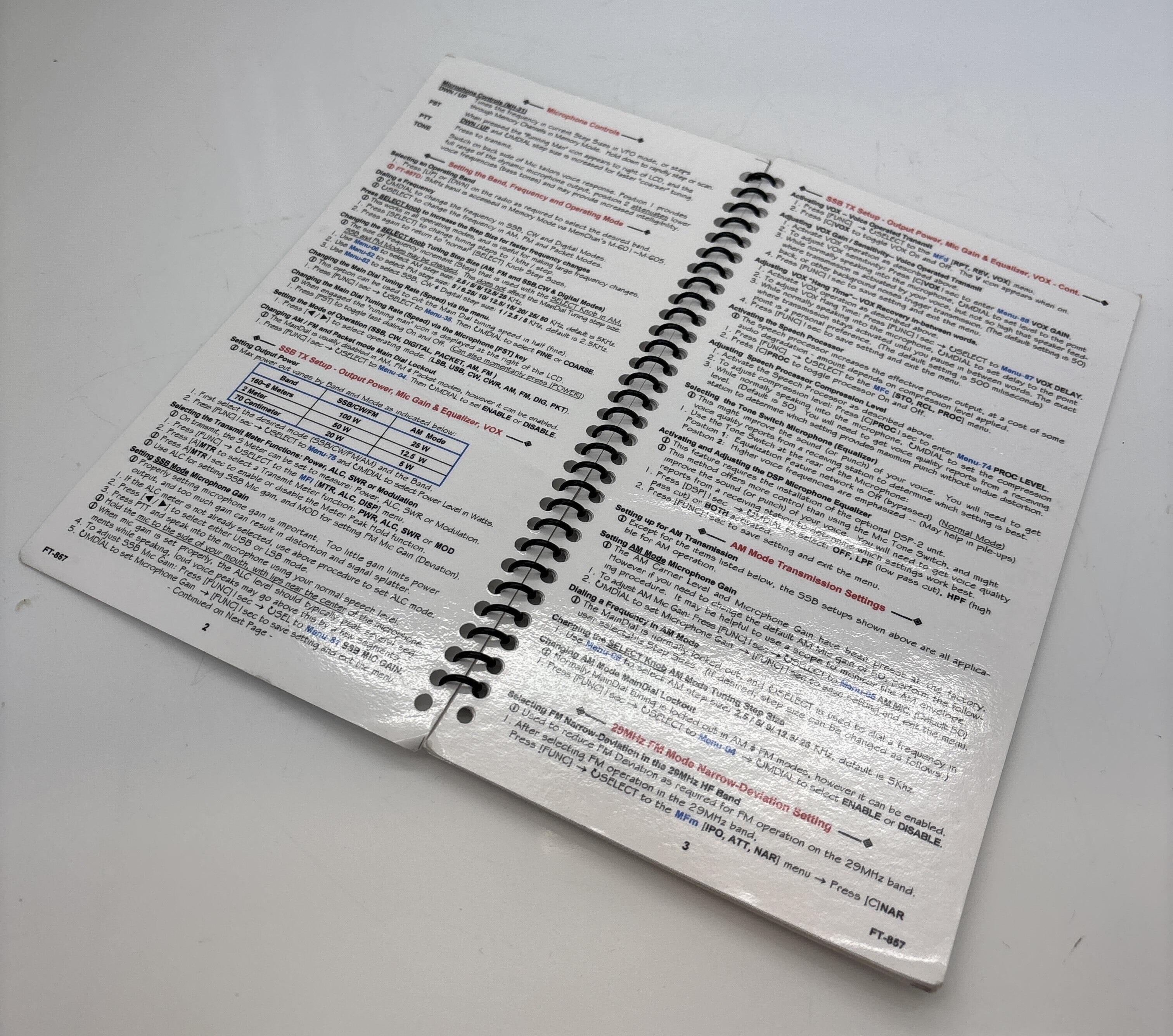 Compact 12‑page FT‑857 / FT‑857D radio operating manual second hand