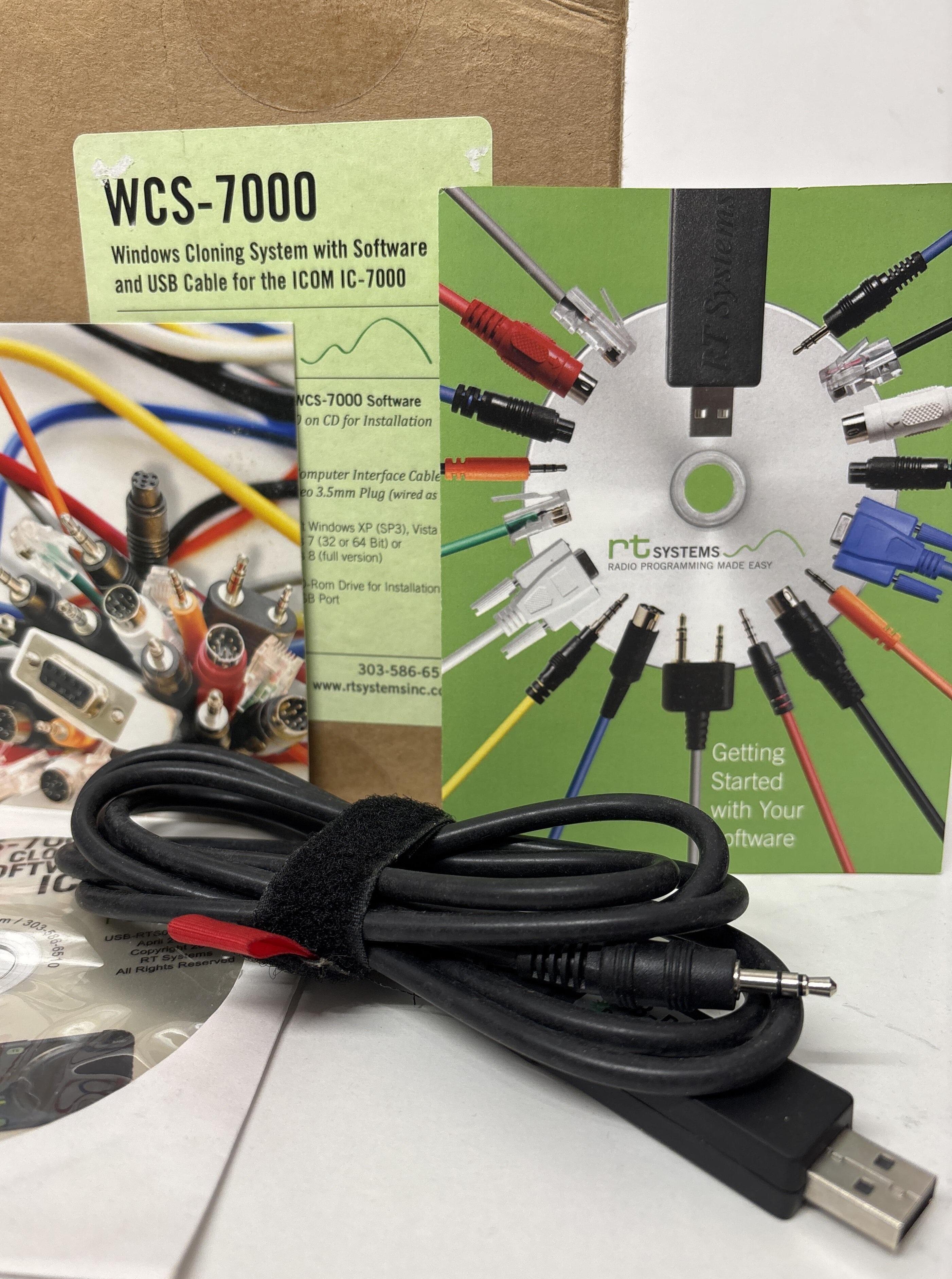 Second hand RT Systems WCS‑7000 programming software and cable for Icom IC‑7000