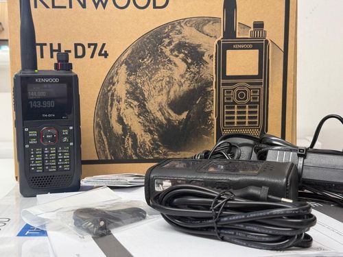 Used Kenwood TH‑D74E D‑STAR Radio – Display and Keypad Close‑Up