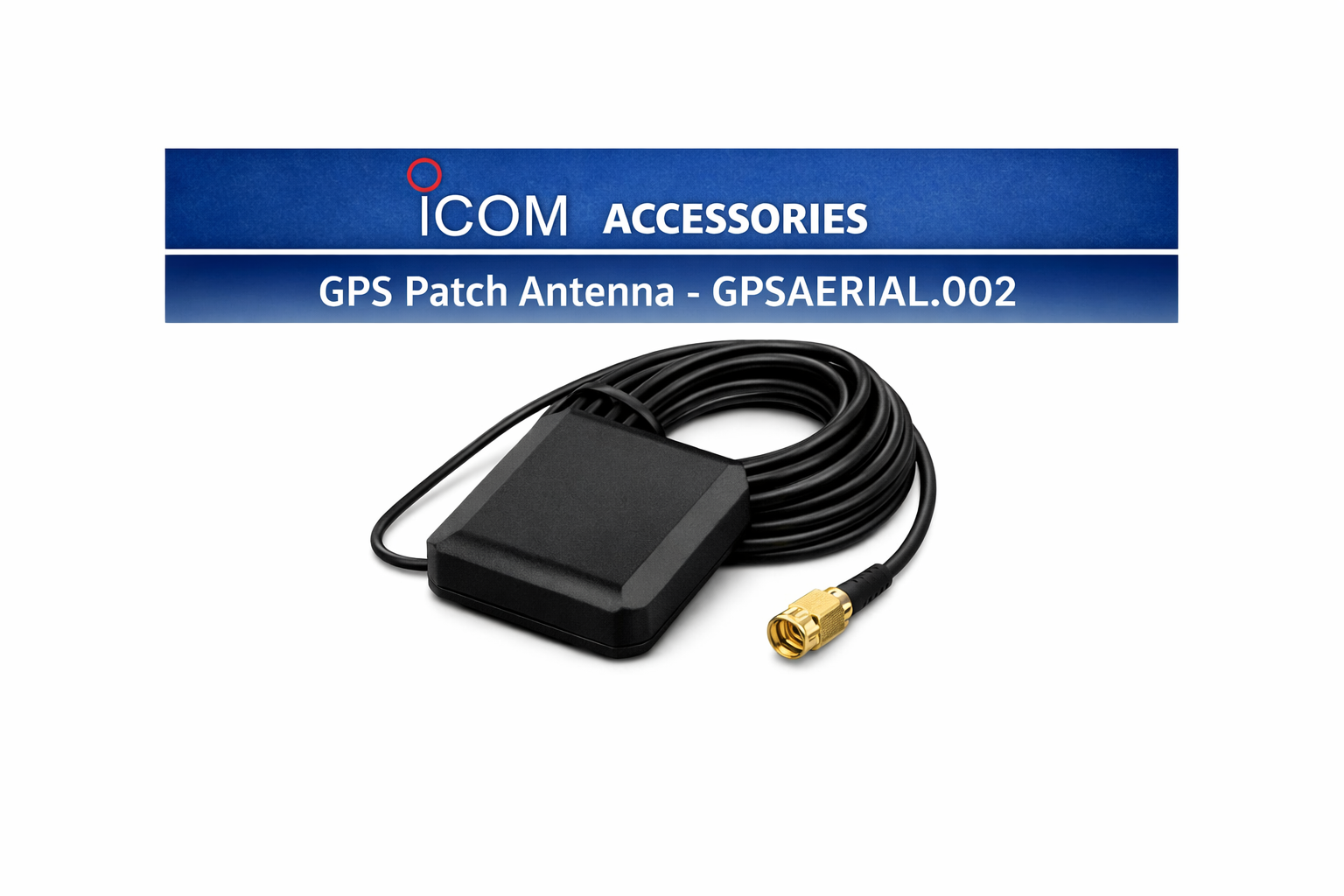 Icom GPS Patch Antenna GPSAERIAL.002 – SMA Connector External GPS Receiver for Marine and Mobile Radios