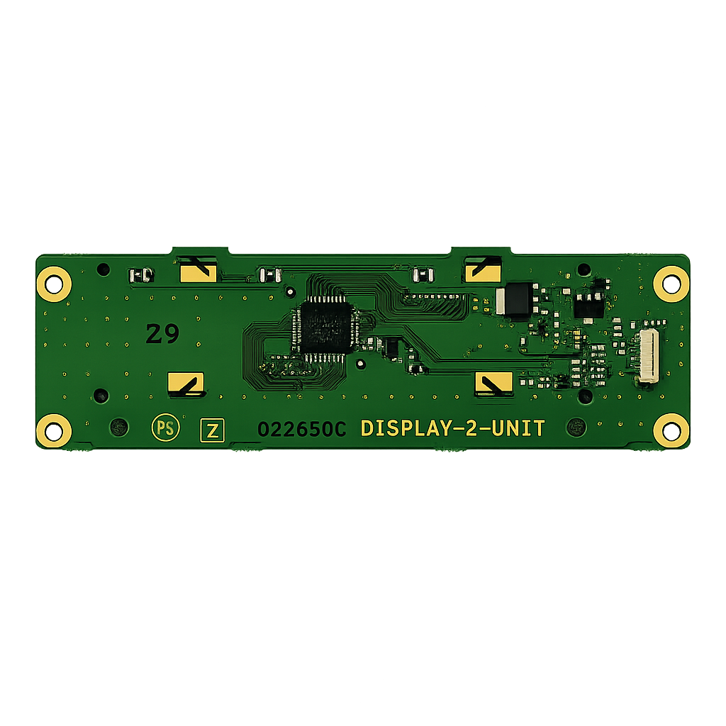 Rear view of Yaesu AH046H000 Display‑2‑Unit PCB showing components and connector for FTDX3000 transceiver
