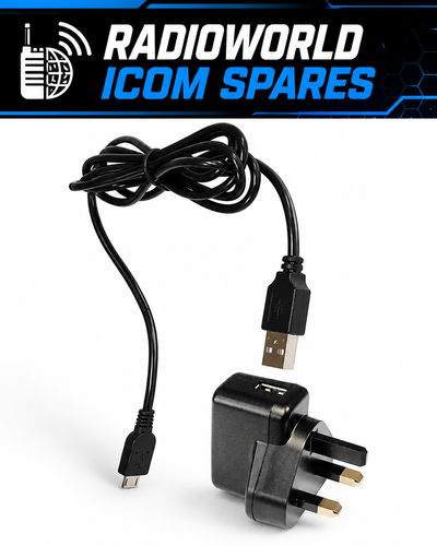 icom bcusb.001 uk 3 pin usb charger with micro usb lead for ic‑m25euro – radioworld uk