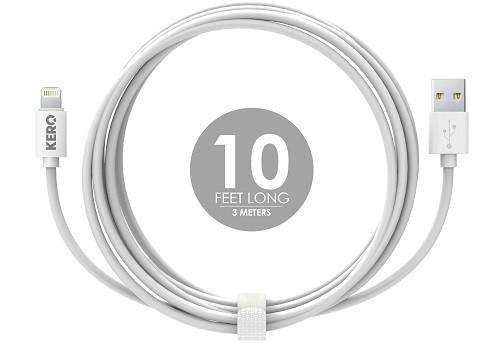 Kero lasso cable 10ft lightning white