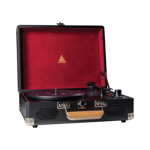 Elyxr revolution vinyl player black and burgundy