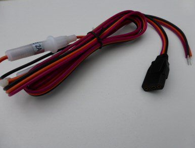 Uniden WZ520 Fused DC Cable with Dual Inline 2A Fuse Holders
