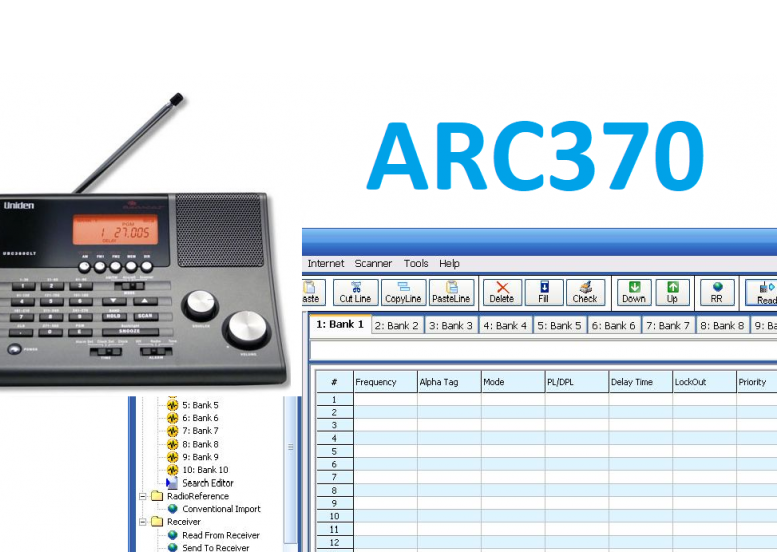 ARC370 is the Windows programming software for the Uniden UBC370 CLT Church/Mosque radio scanner.