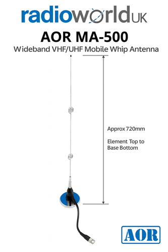 AOR MA‑500 Wideband VHF/UHF Mobile Antenna | Radioworld UK