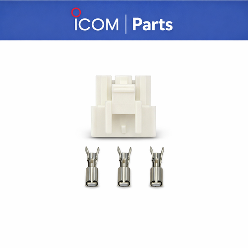 Icom 3‑Pin Connector Housing with Crimp Terminals – Genuine Icom Part