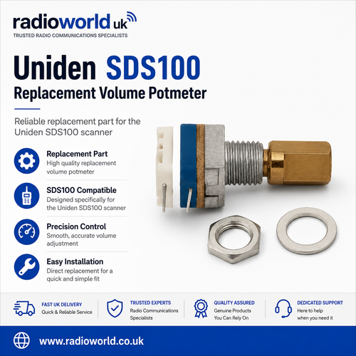 Uniden SDS100 Replacement Volume Potmeter with Nut and Washer – Radioworld UK
